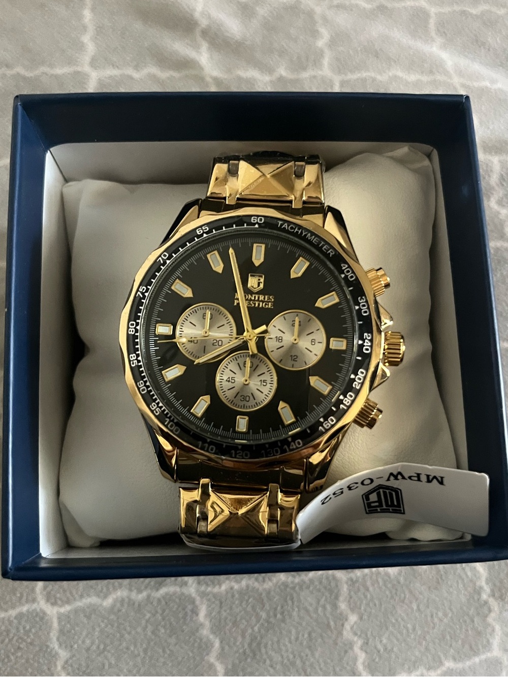 Montres Prestige Gold and Black Men’s Watch